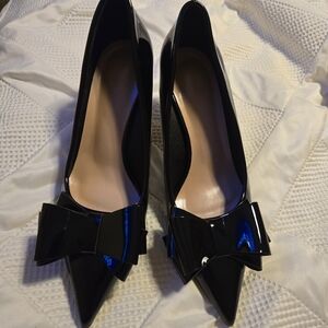 Elegant Black Bow Women's Heels